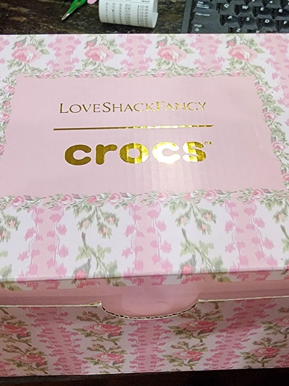 CROCS Pink Floral Pattern Clogs with Charms - Picture 7 of 9